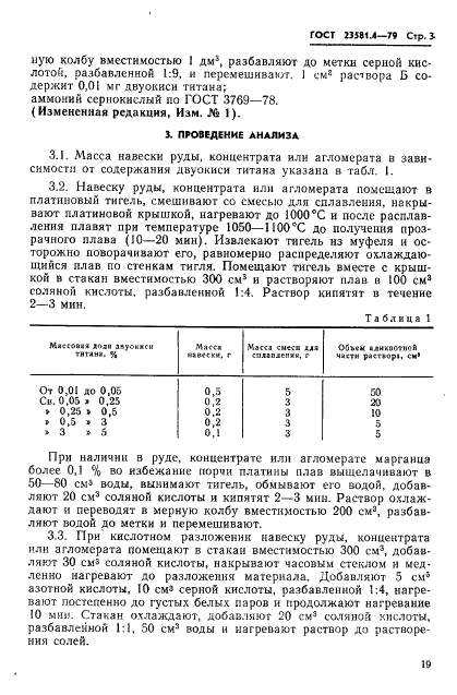ГОСТ 23581.4-79 Руды железные, концентраты, агломераты и окатыши. Метод определения содержания двуокиси титана (фото 3 из 8)