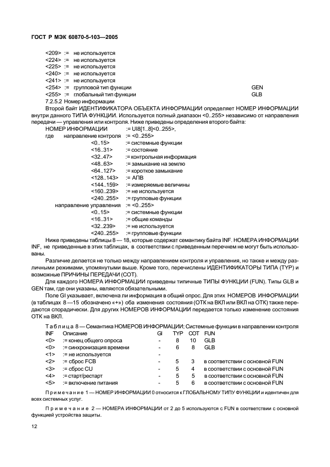 ГОСТ Р МЭК 60870-5-103-2005 Устройства и системы телемеханики. Часть 5. Протоколы передачи. Раздел 103. Обобщающий стандарт по информационному интерфейсу для аппаратуры релейной защиты (фото 15 из 86)