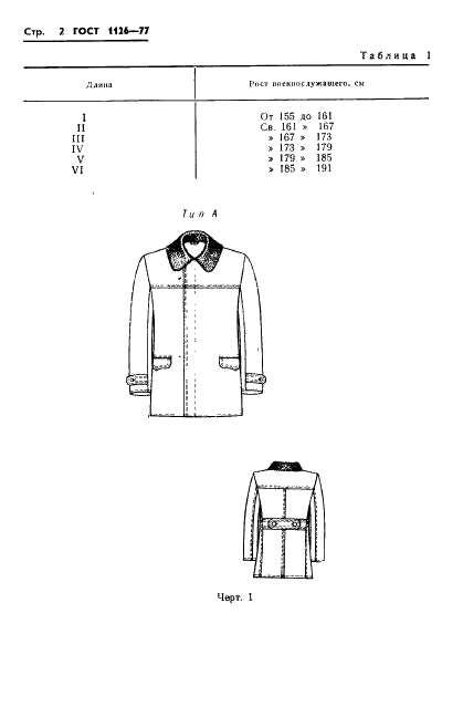 ГОСТ 1126-77 Одежда форменная. Куртки хлопчатобумажные утепленные с кокеткой. Технические условия (фото 4 из 68)