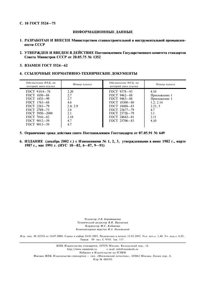 ГОСТ 5524-75 Пилы для вертикальных лесопильных рам. Технические условия (фото 11 из 11)