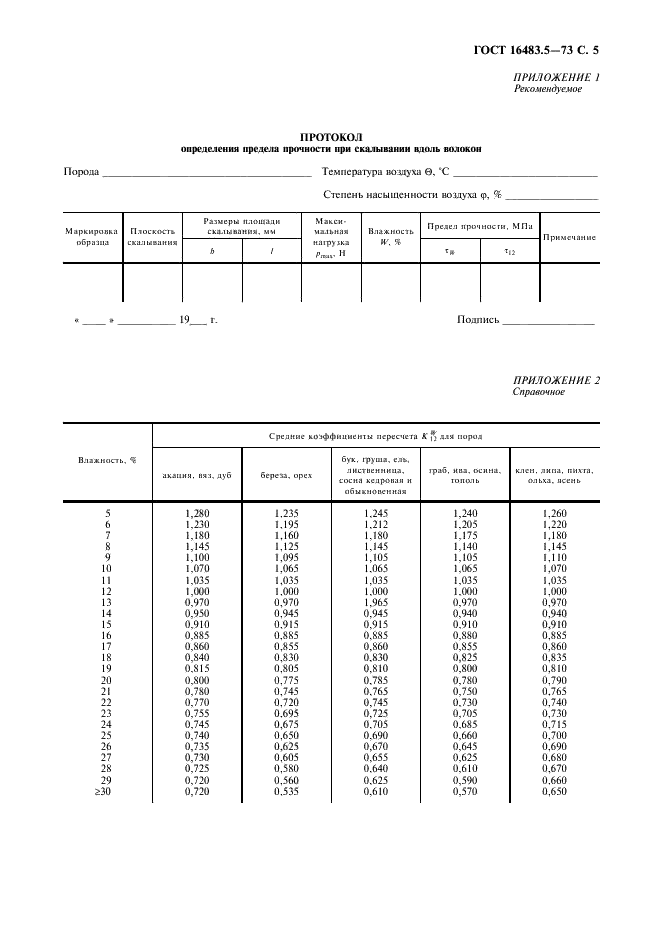 ГОСТ 16483.5-73 Древесина. Методы определения предела прочности при скалывании вдоль волокон (фото 6 из 7)