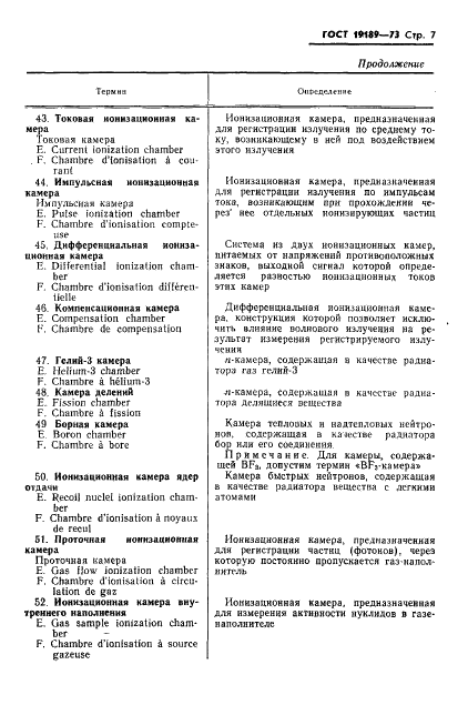 ГОСТ 19189-73 Детекторы ионизирующих излучений газовые ионизационные. Термины и определения (фото 8 из 23)