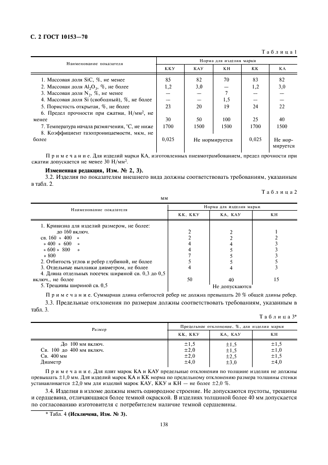 ГОСТ 10153-70 Изделия высокоогнеупорные карбидкремниевые. Технические условия (фото 2 из 11)