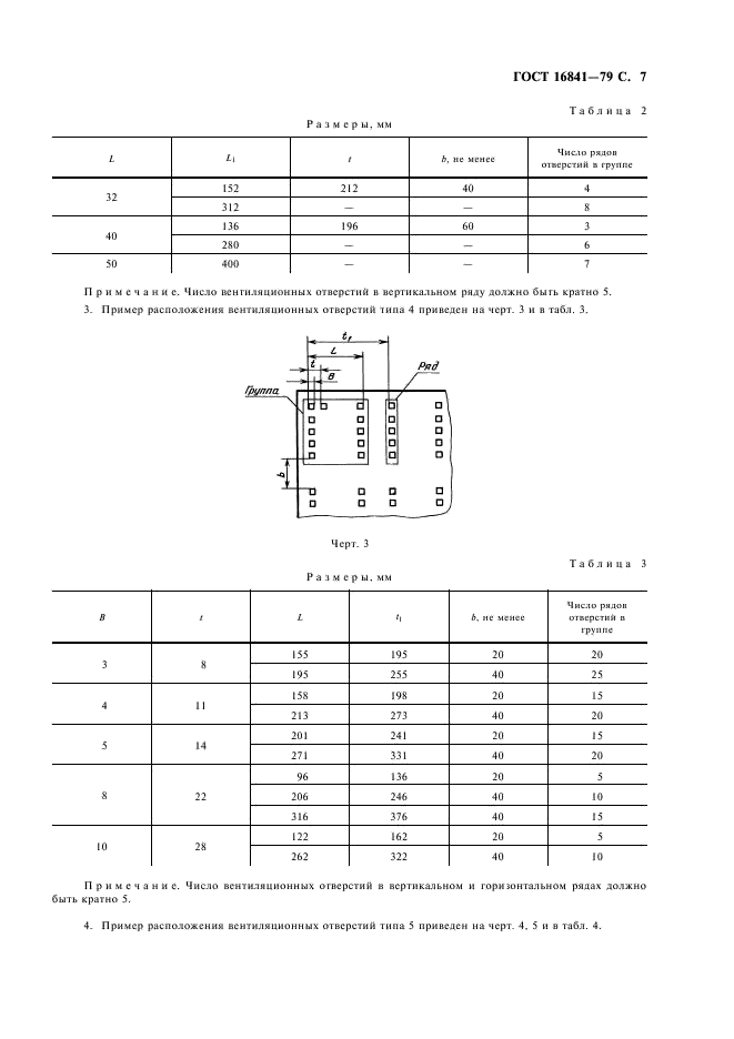 ГОСТ 16841-79 Отверстия вентиляционные приборных корпусов радиоэлектронных и электротехнических изделий. Типы, конструкция и размеры (фото 8 из 11)