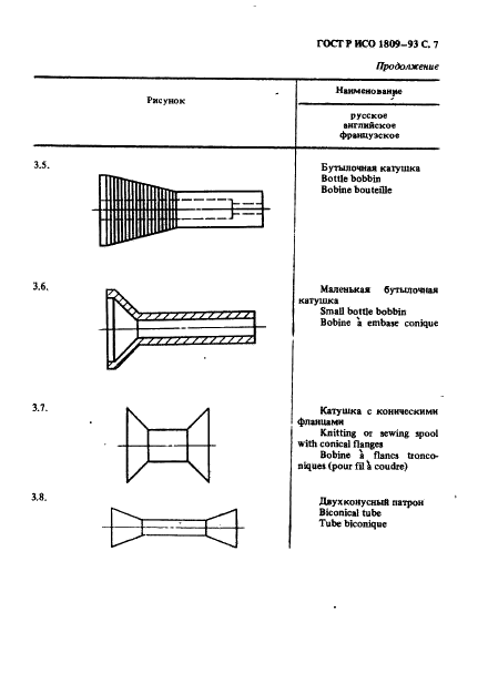ГОСТ Р ИСО 1809-93 Машины текстильные и вспомогательное оборудование. Типы патронов для намотки. Номенклатура (фото 8 из 9)