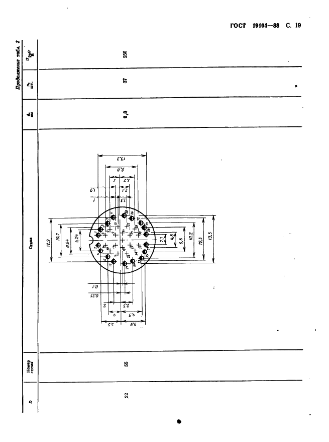 ГОСТ 19104-88 Соединители низкочастотные на напряжение до 1500 В цилиндрические. Основные параметры и размеры (фото 21 из 68)
