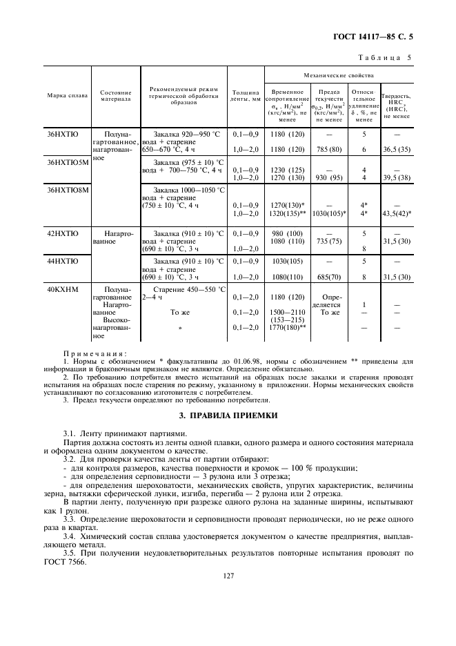 ГОСТ 14117-85 Лента из прецизионных сплавов для упругих элементов. Технические условия (фото 6 из 12)
