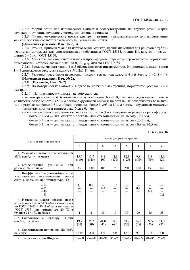 ГОСТ 14896-84 Манжеты уплотнительные резиновые для гидравлических устройств. Технические условия (фото 14 из 54)