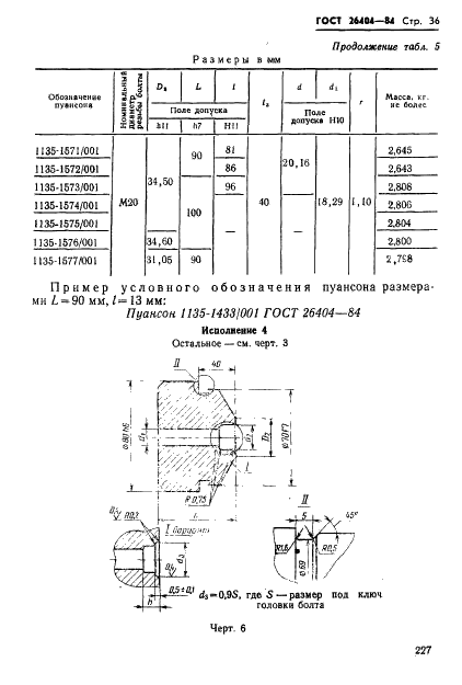 ГОСТ 26404-84 Инструмент для холодновысадочных автоматов. Пуансоны обрезные. Конструкция и размеры (фото 36 из 42)