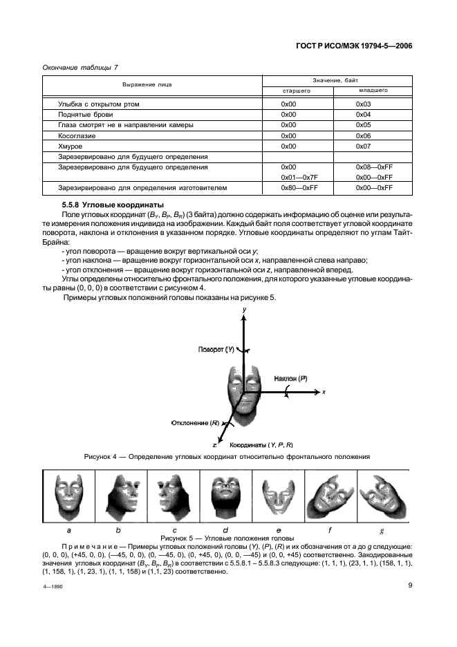 ГОСТ Р ИСО/МЭК 19794-5-2006 Автоматическая идентификация. Идентификация биометрическая. Форматы обмена биометрическими данными. Часть 5. Данные изображения лица (фото 15 из 42)