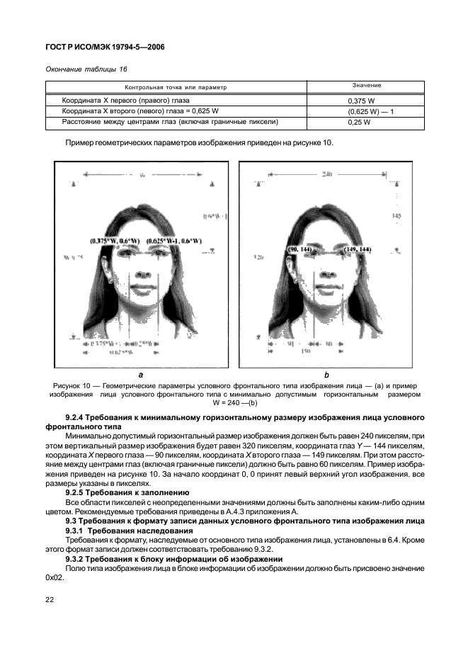 ГОСТ Р ИСО/МЭК 19794-5-2006 Автоматическая идентификация. Идентификация биометрическая. Форматы обмена биометрическими данными. Часть 5. Данные изображения лица (фото 28 из 42)