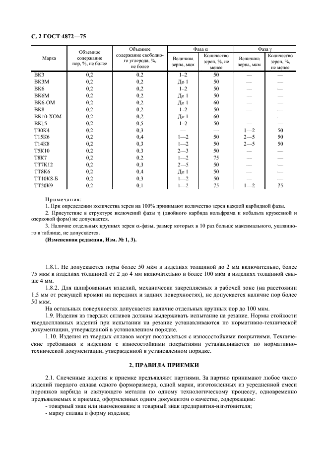 ГОСТ 4872-75 Изделия для режущего инструмента из твердых спеченных сплавов. Технические условия (фото 3 из 6)