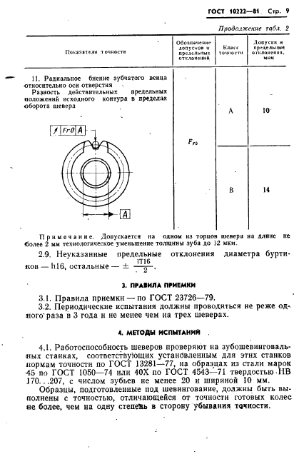 ГОСТ 10222-81 Шеверы дисковые мелкомодульные. Технические условия (фото 11 из 24)