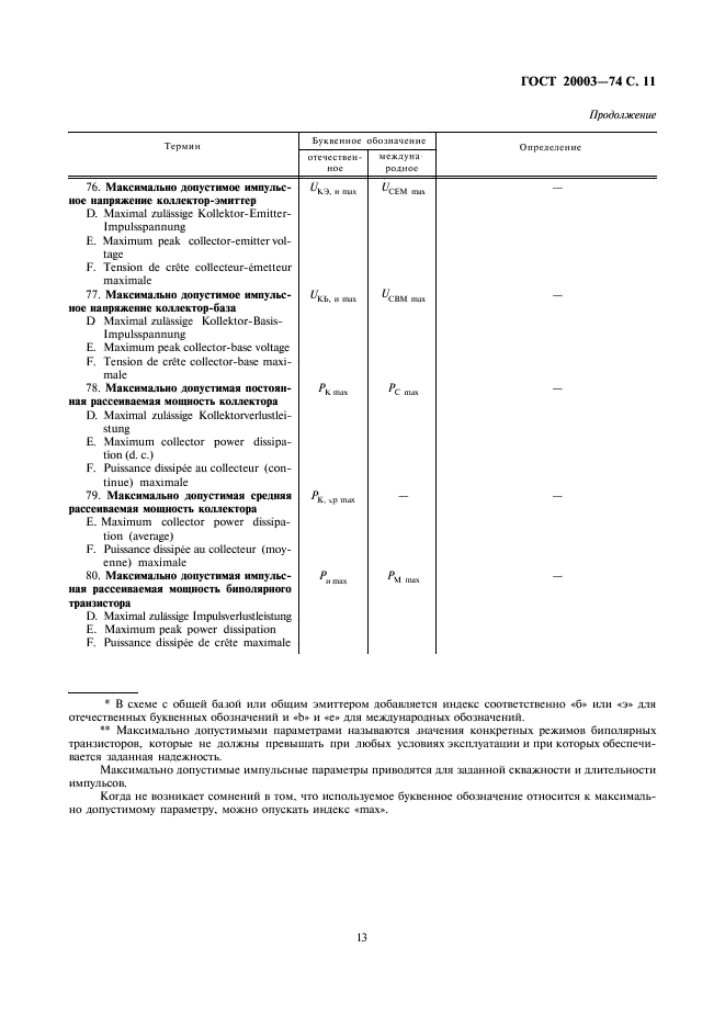 ГОСТ 20003-74 Транзисторы биполярные. Термины, определения и буквенные обозначения параметров (фото 13 из 19)