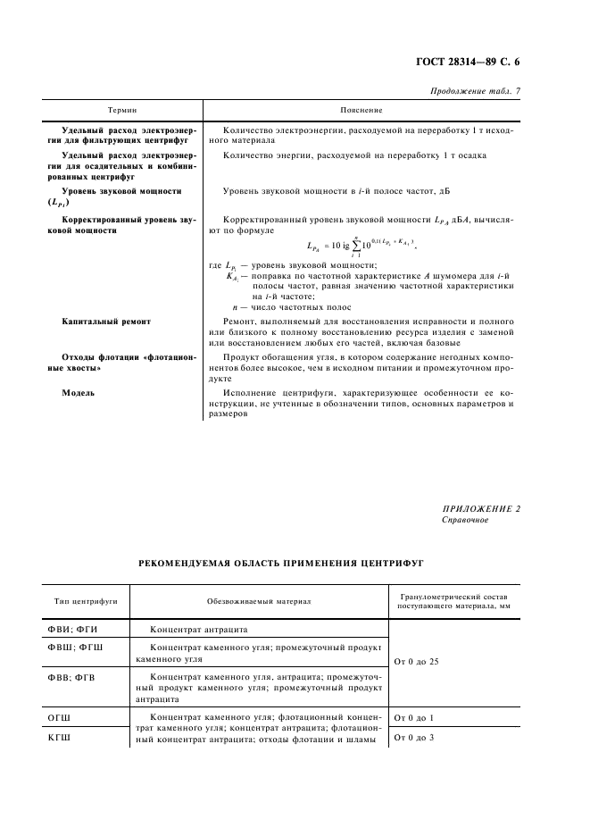 ГОСТ 28314-89 Центрифуги для обезвоживания продуктов обогащения угля. Типы, основные параметры и технические требования (фото 7 из 8)