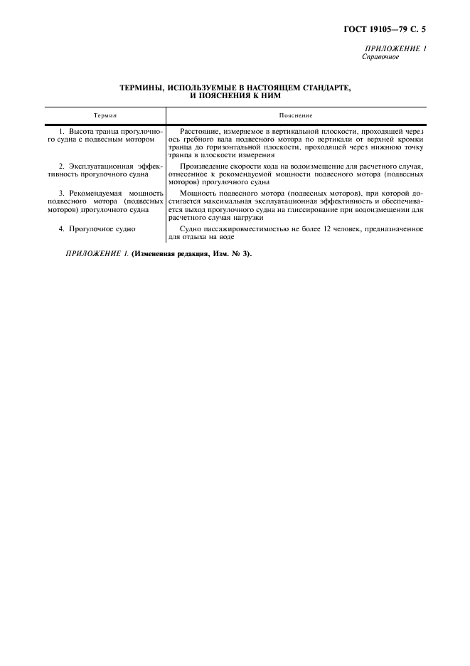 ГОСТ 19105-79 Суда прогулочные гребные и моторные. Типы, основные параметры и общие технические требования (фото 6 из 11)