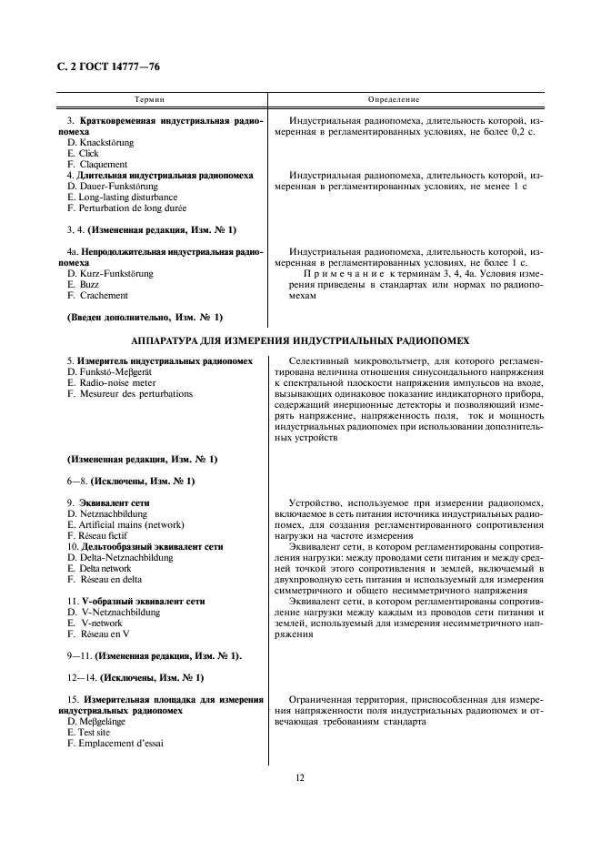 ГОСТ 14777-76 Радиопомехи индустриальные. Термины и определения (фото 2 из 8)
