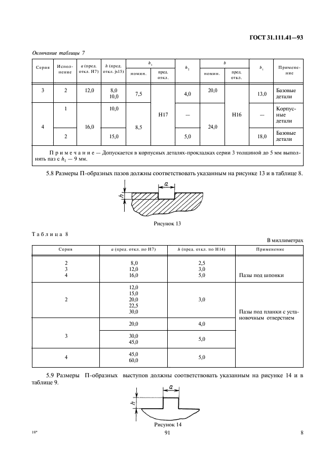 ГОСТ 31.111.41-93 Детали и сборочные единицы универсально-сборных приспособлений к металлорежущим станкам. Основные параметры. Конструктивные элементы. Нормы точности (фото 10 из 25)