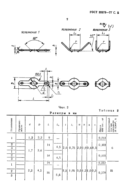 ГОСТ 22375-77 Лепестки двусторонние, закрепляемые винтами или заклепками. Конструкция и размеры (фото 6 из 14)