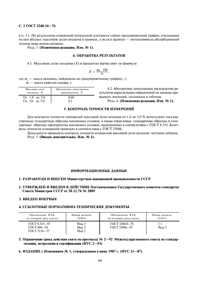 ГОСТ 3240.14-76 Сплавы магниевые. Метод определения неодима (фото 2 из 2)