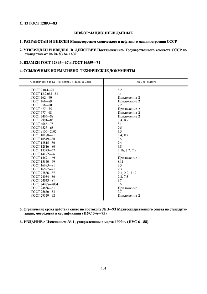 ГОСТ 12893-83 Клапаны регулирующие односедельные, двухседельные и клеточные. Общие технические условия (фото 13 из 13)
