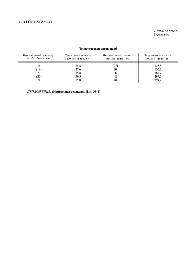 ГОСТ 22355-77 Шайбы класса точности С к высокопрочным болтам. Конструкция и размеры (фото 4 из 4)