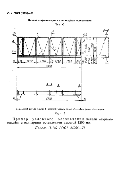 ГОСТ 21096-75 Панели оконные стальные из горячекатаных и гнутых профилей для производственных зданий (фото 5 из 15)
