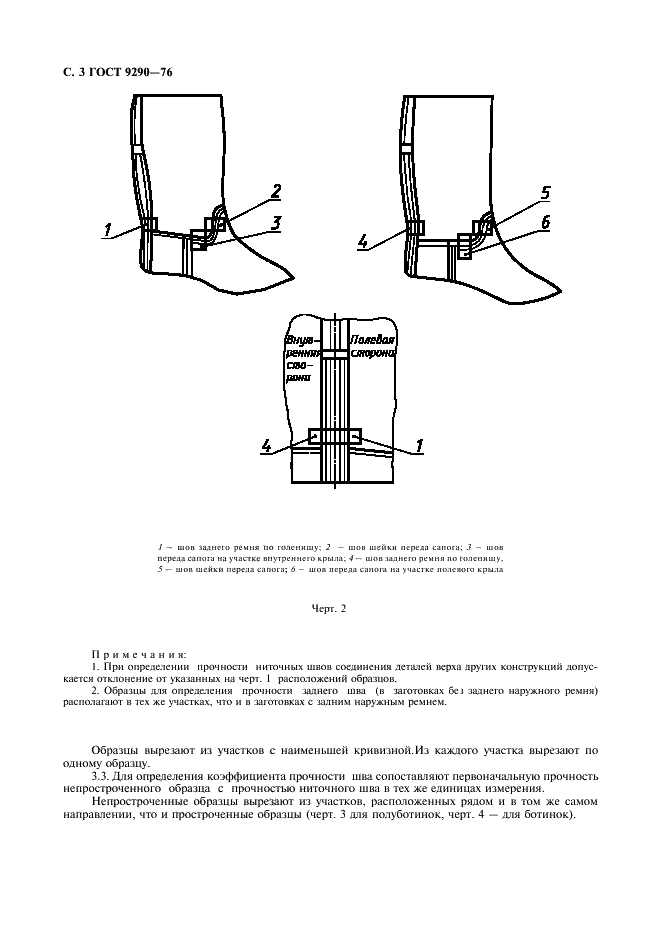 ГОСТ 9290-76 Обувь. Метод определения прочности ниточных швов соединения деталей верха (фото 4 из 8)