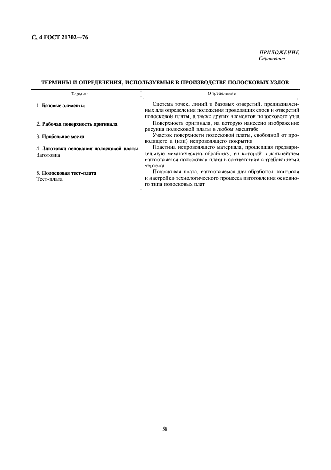 ГОСТ 21702-76 Устройства СВЧ. Полосковые линии. Термины и определения (фото 4 из 4)