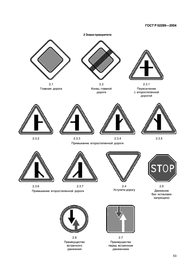 ГОСТ Р 52289-2004 Технические средства организации дорожного движения. Правила применения дорожных знаков, разметки, светофоров, дорожных ограждений и направляющих устройств (фото 56 из 98)