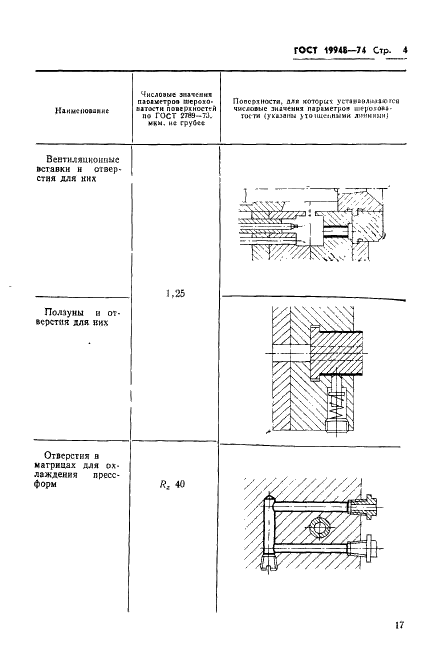 ГОСТ 19948-74 Пресс-формы для выплавляемых моделей. Шероховатость поверхностей (фото 4 из 5)