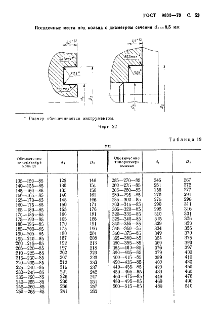 ГОСТ 9833-73 Кольца резиновые уплотнительные круглого сечения для гидравлических и пневматических устройств. Конструкция и размеры (фото 54 из 62)