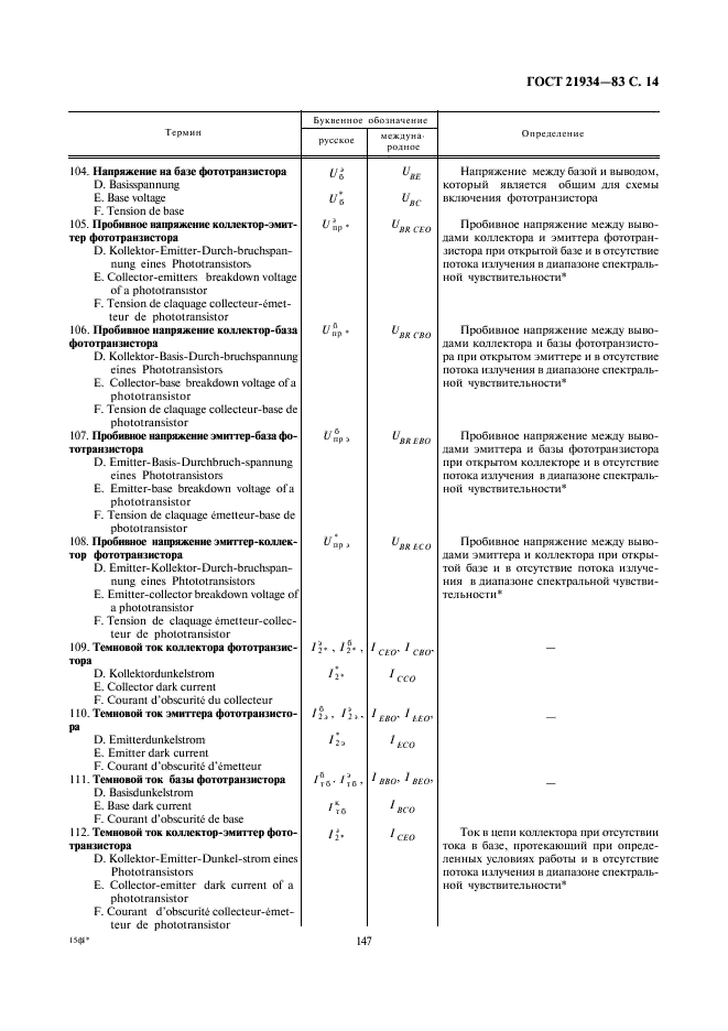 ГОСТ 21934-83 Приемники излучения полупроводниковые фотоэлектрические и фотоприемные устройства. Термины и определения (фото 14 из 37)