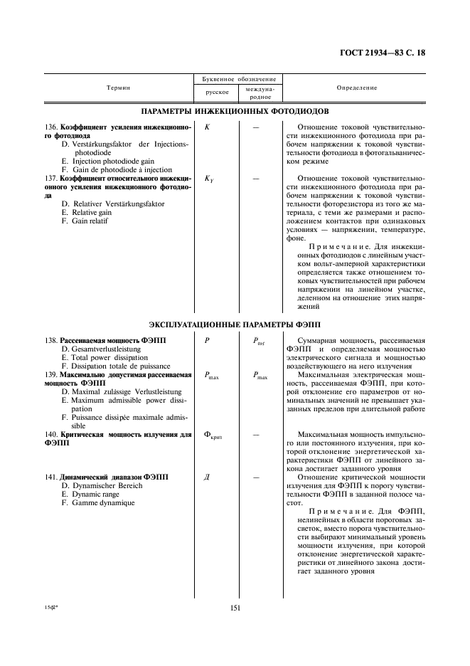 ГОСТ 21934-83 Приемники излучения полупроводниковые фотоэлектрические и фотоприемные устройства. Термины и определения (фото 18 из 37)
