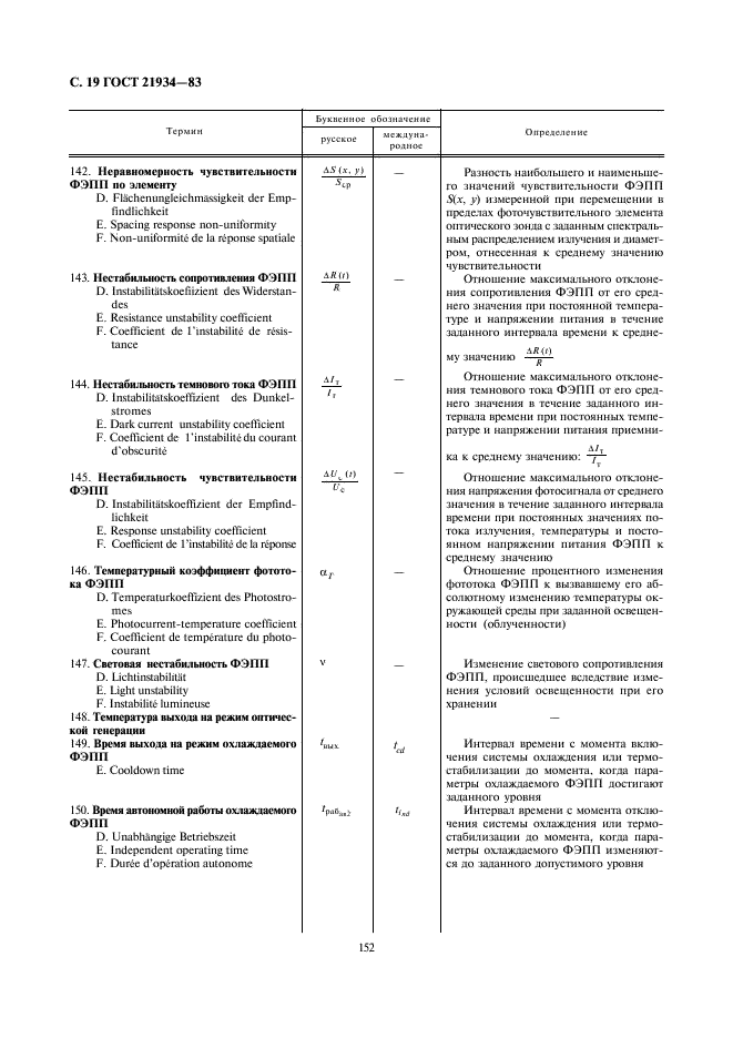 ГОСТ 21934-83 Приемники излучения полупроводниковые фотоэлектрические и фотоприемные устройства. Термины и определения (фото 19 из 37)