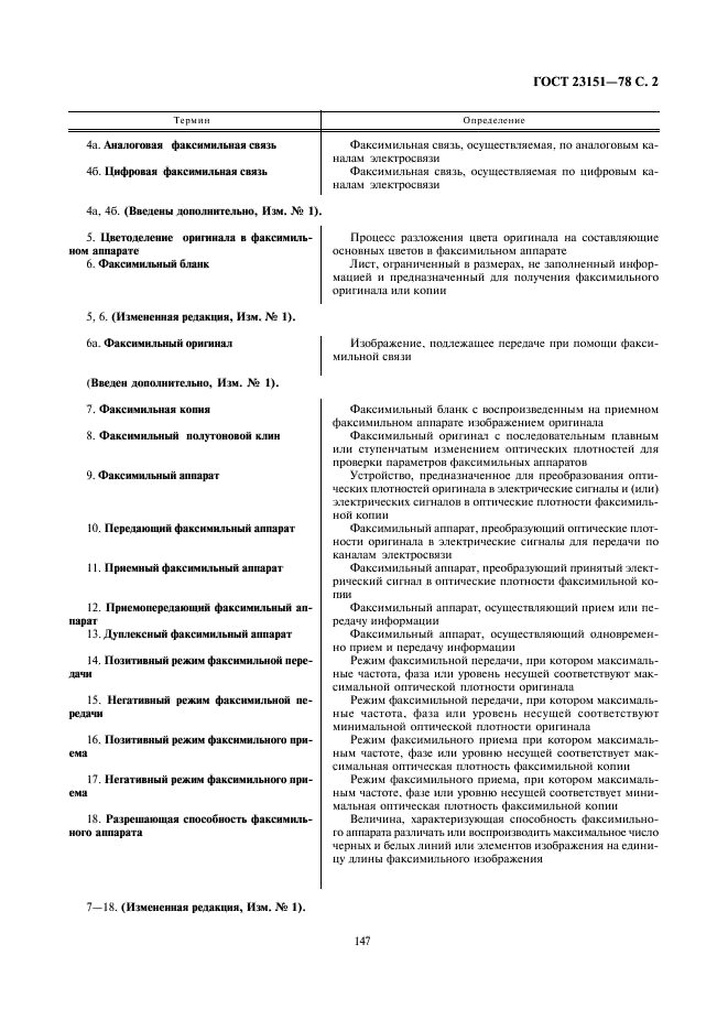 ГОСТ 23151-78 Аппараты факсимильные. Термины и определения (фото 2 из 8)