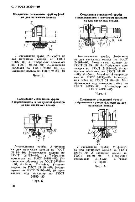 ГОСТ 24201-80 Соединительные и крепежные детали стеклянных трубопроводов. Технические условия (фото 7 из 25)