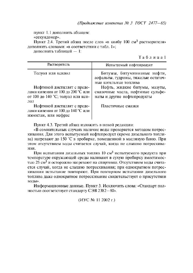 Изменение №3 к ГОСТ 2477-65  (фото 2 из 2)