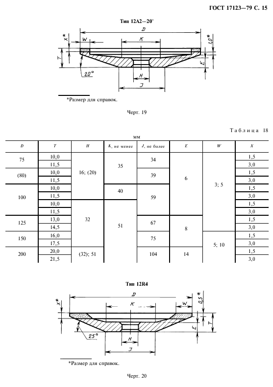 ГОСТ 17123-79 Круги эльборовые шлифовальные. Типы и основные размеры (фото 16 из 29)
