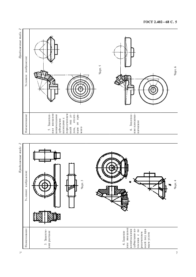 ГОСТ 2.402-68 Единая система конструкторской документации. Условные изображения зубчатых колес, реек, червяков и звездочек цепных передач (фото 8 из 10)