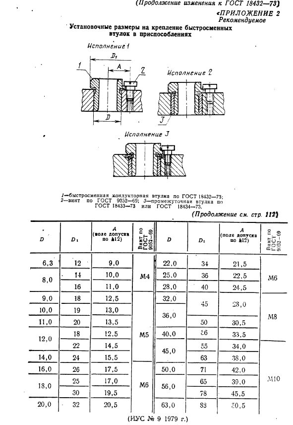 ГОСТ 18432-73 Втулки кондукторные быстросменные. Конструкция и размеры (фото 14 из 16)