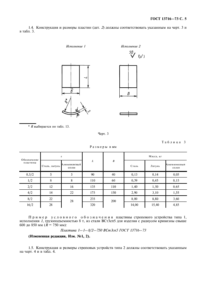 ГОСТ 13716-73 Устройства строповые для сосудов и аппаратов. Технические условия (фото 6 из 22)