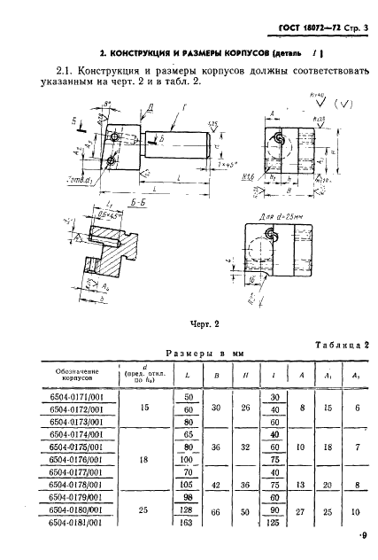 ГОСТ 18072-72 Державки сменные для тангенциальных резцов к токарно-револьверным автоматам. Конструкция и размеры (фото 3 из 4)