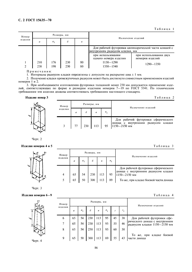 ГОСТ 15635-70 Изделия огнеупорные шамотные для футеровки чугуновозных ковшей. Технические условия (фото 2 из 6)