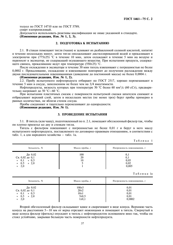 ГОСТ 1461-75 Нефть и нефтепродукты. Метод определения зольности (фото 2 из 5)