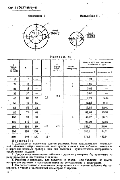 ГОСТ 12970-67 Таблички круглые для машин и приборов. Размеры (фото 2 из 3)