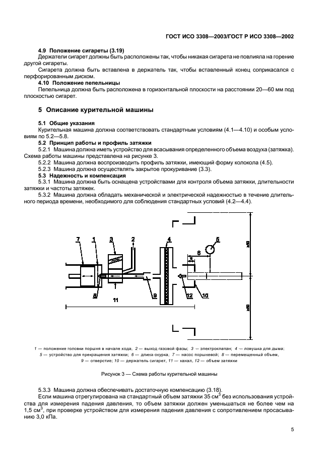ГОСТ ИСО 3308-2003 Машина обычная лабораторная для прокуривания сигарет (курительная машина). Определения и стандартные условия (фото 9 из 20)