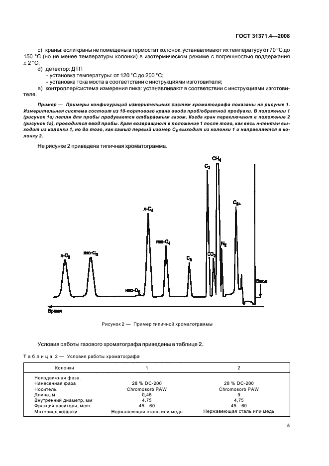 ГОСТ 31371.4-2008 Газ природный. Определение состава методом газовой хроматографии с оценкой неопределенности. Часть 4. Определение азота, диоксида углерода и углеводородов С1-С5 и С6+ в лаборатории и с помощью встроенной измерительной системы с использованием двух колонок (фото 9 из 16)