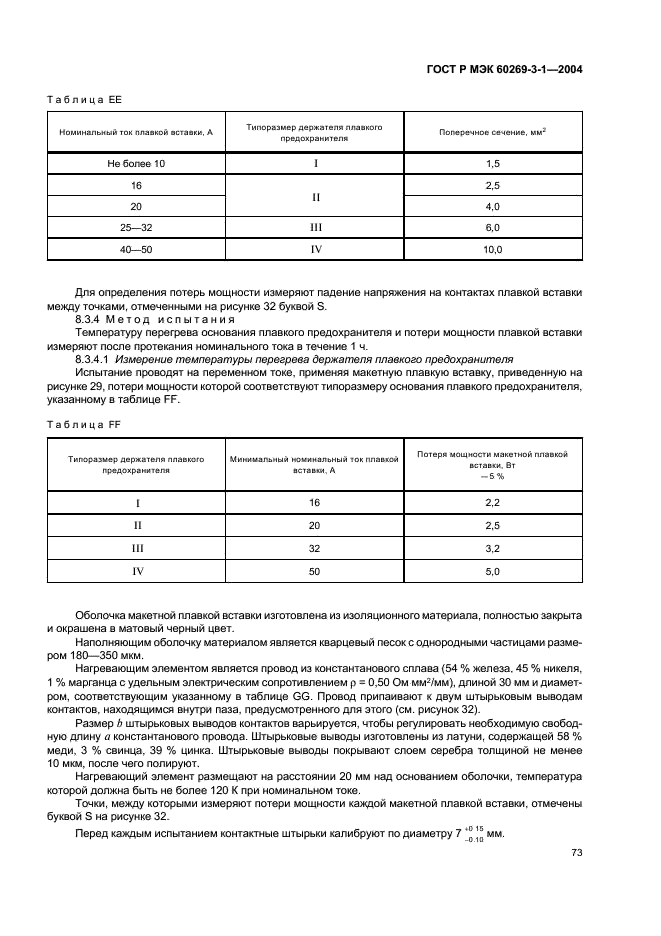 ГОСТ Р МЭК 60269-3-1-2004 Предохранители плавкие низковольтные. Часть 3-1. Дополнительные требования к плавким предохранителям для эксплуатации неквалифицированным персоналом (плавкие предохранители бытового и аналогичного назначения). Разделы I-IV (фото 82 из 97)