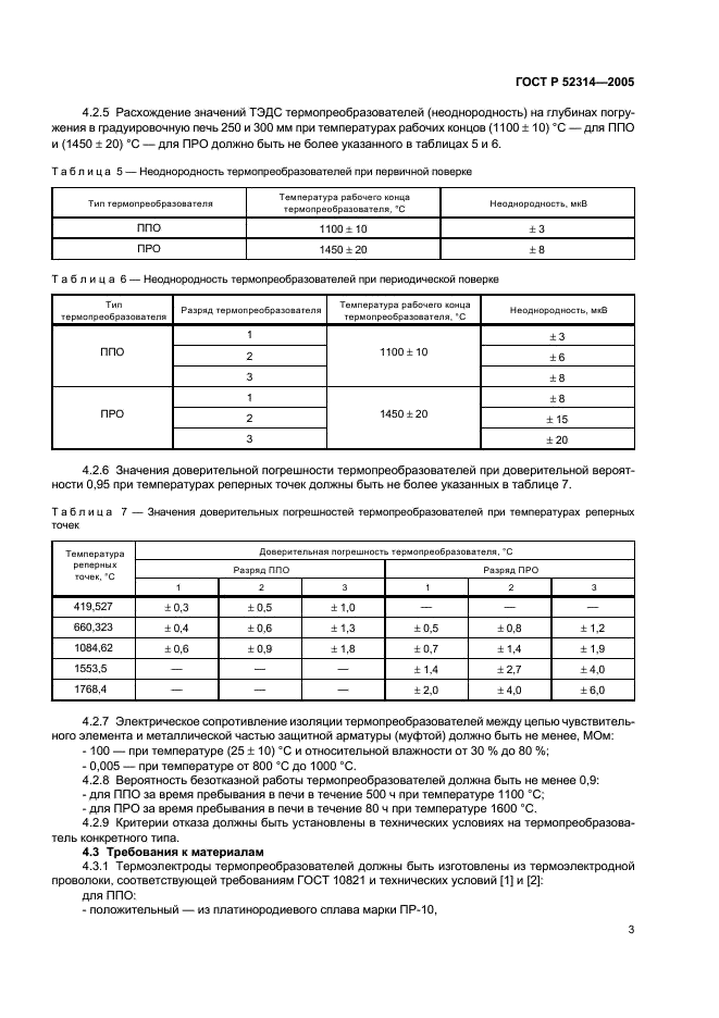 ГОСТ Р 52314-2005 Преобразователи термоэлектрические платинородий-платиновые и платинородий-платинородиевые эталонные 1, 2 и 3-го разрядов. Общие технические требования (фото 5 из 8)